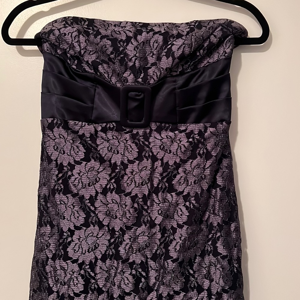 Lilac Lace Strapless Dress
